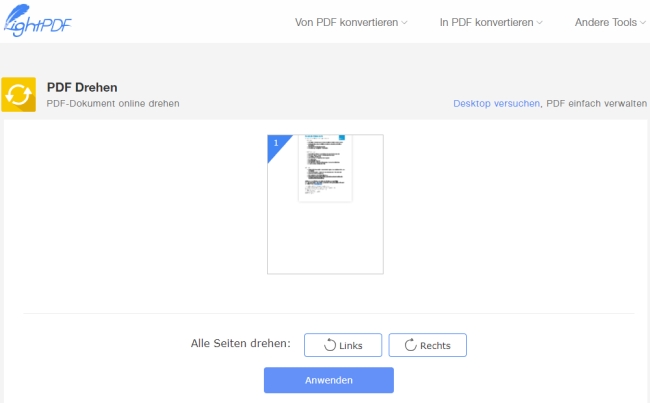 PDF drehen mit LightPDF