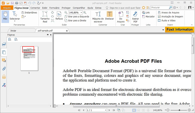 usar o PDF do Foxit Phantom