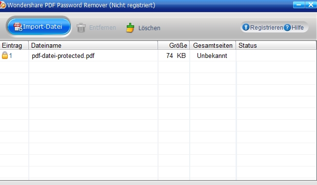 PDF Passwort Entferner von Wondershare