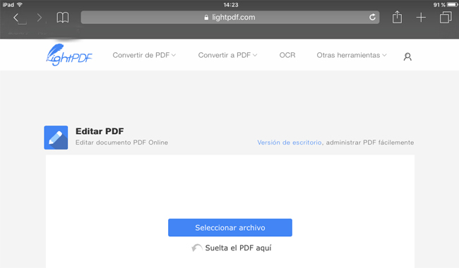 editar pdf en LightPDF