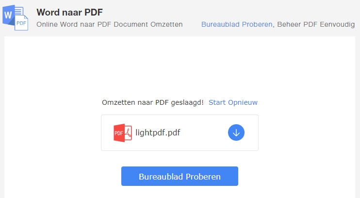 lege Word naar PDF