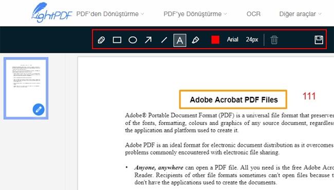 PDFyi çevrimiçi düzenle