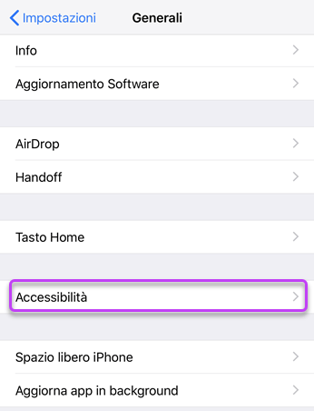Accessibilità su iPhone
