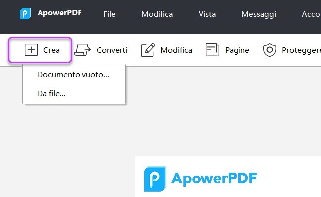 creare PDF vuoto