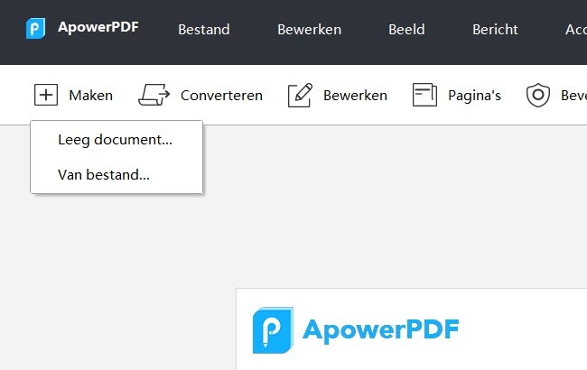 maak een nieuwe PDF