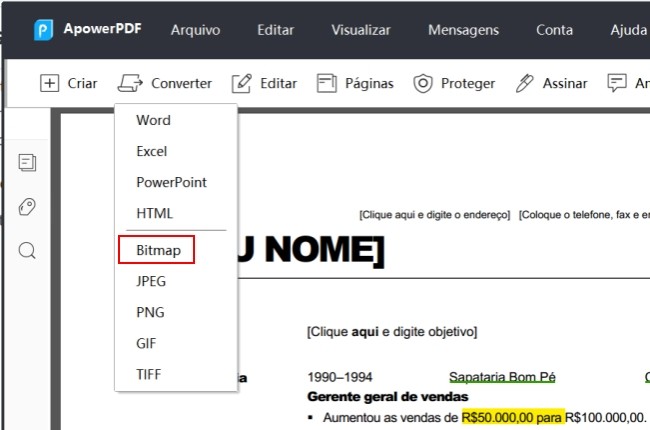 converter PDF em BMP online