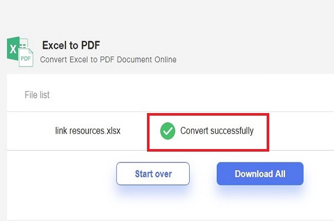 Convert XLS to PDF