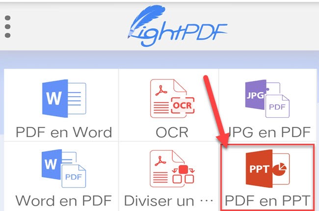outils pdf en ppt lightpdf