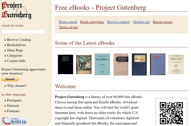 project gutenberg site pour télécharger des manuels pdf