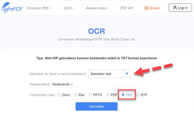 Nederlands herkennen in PDF