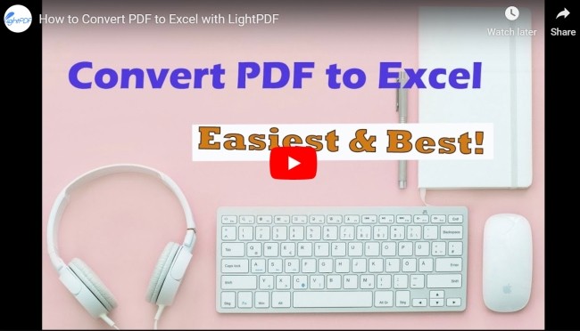 YouTube Guide for PDF to Excel