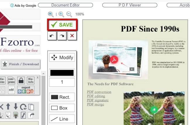 PDFzorro保存ボタン