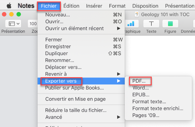 exporter au format pdf