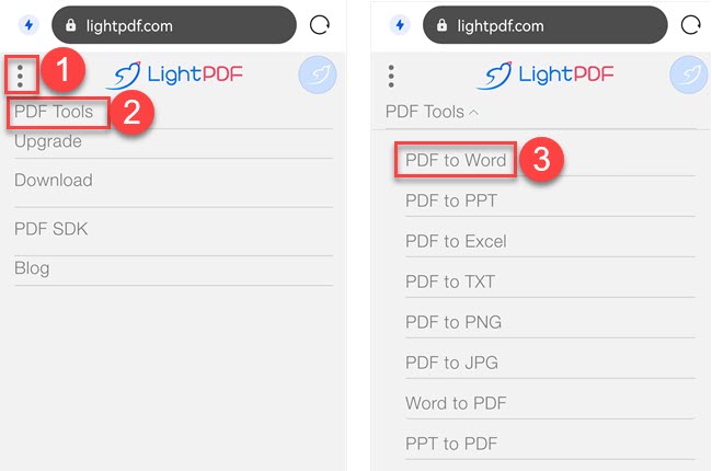 LightPDF PDF to Word converter
