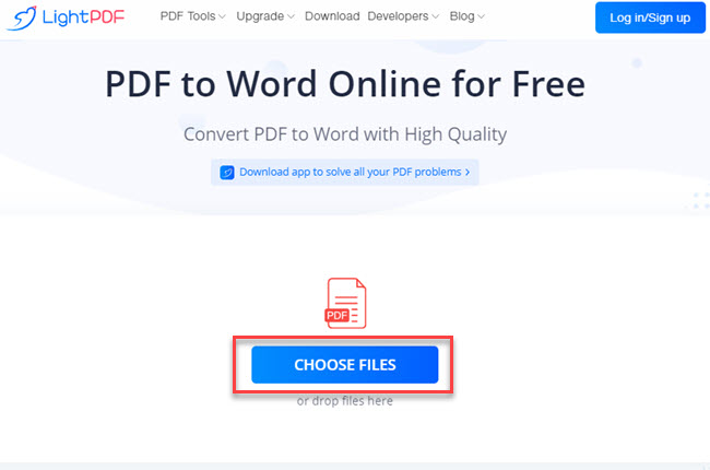 choose PDF files to upload