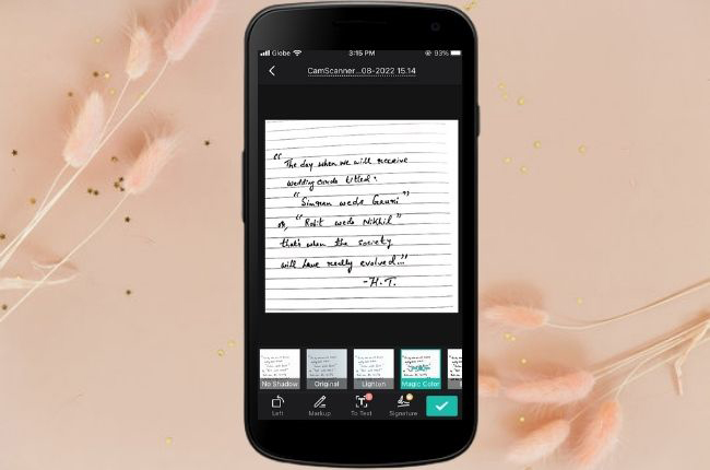 CamScanner Handwriting Recognition