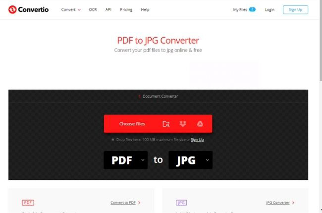 convertio convert PDF to JPG