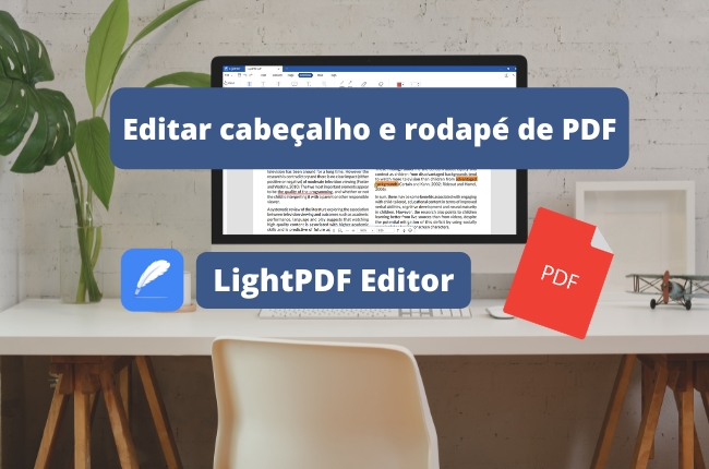 editar cabeçalho e rodapé de PDF