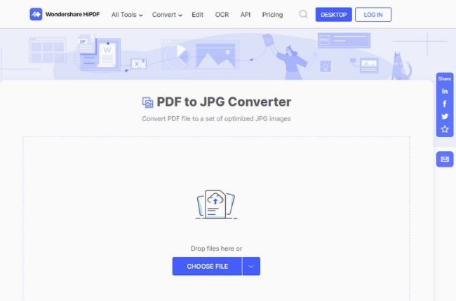 Hipdf convert PDF to JPG