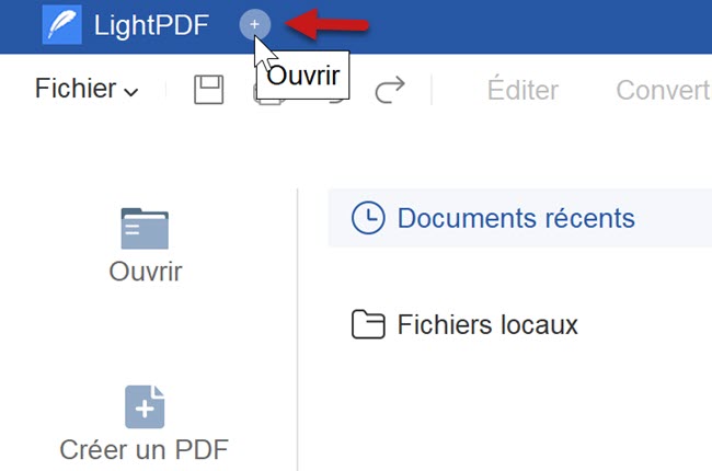 ouvrir un fichier PDF sur LightPDF