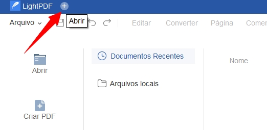 Abra o editor LightPDF