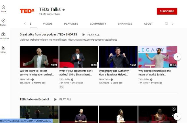 TED x Talks Youtube Channel