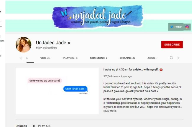 Unjaded Jade Youtube Channel