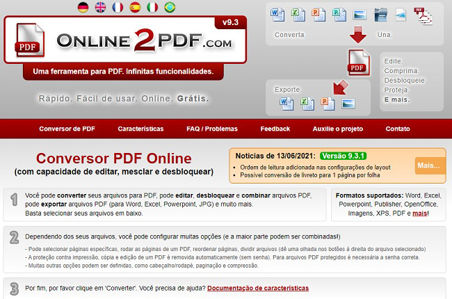 online2pdf adicionar cabeçalho pdf