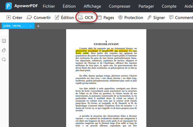 PDF en Word avec OCR ApowerPDF