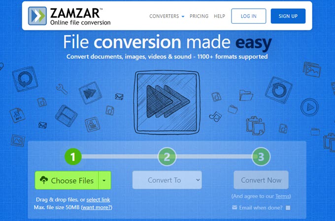 PDF Online mit Zamzar zu einem Bild umwandeln