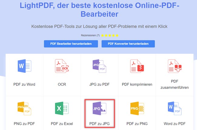 PDF online in JPG umwandeln