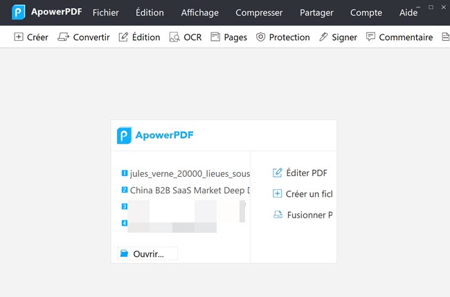 ouvrir un PDF dans ApowerPDF