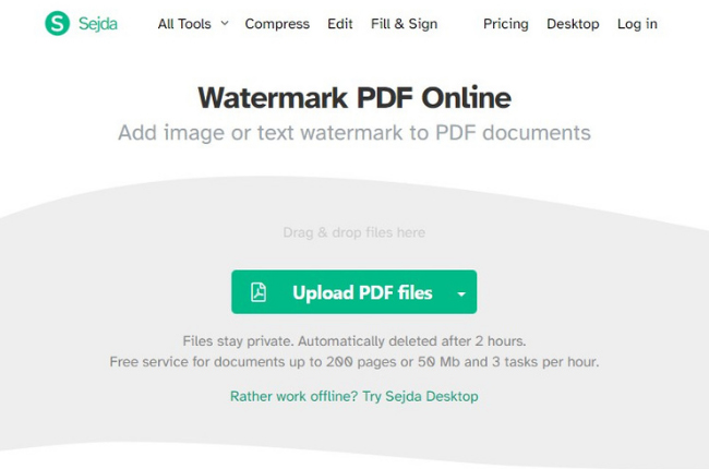 Sejda Insert Watermark PDF