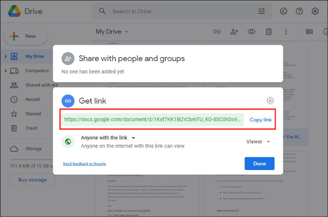 Google Drive Get URL