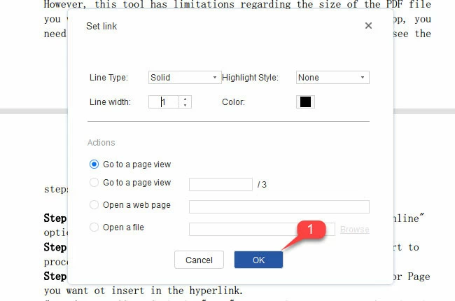 lightpdf editor insert hyperlink