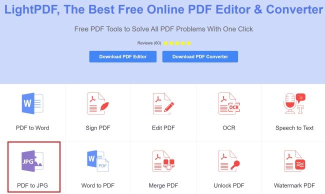 LightPDF PDF to JPG