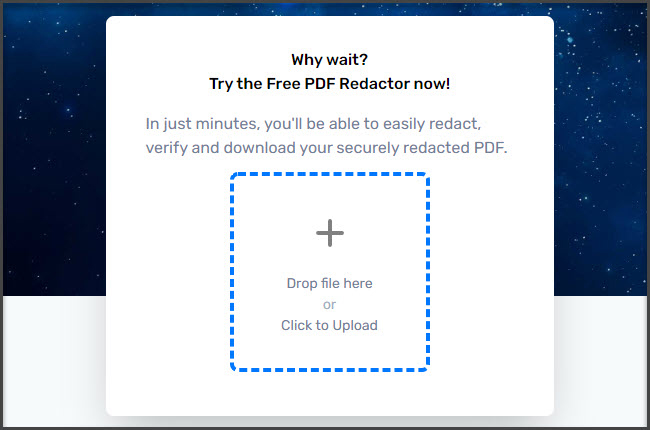PDF Redactor Drop File
