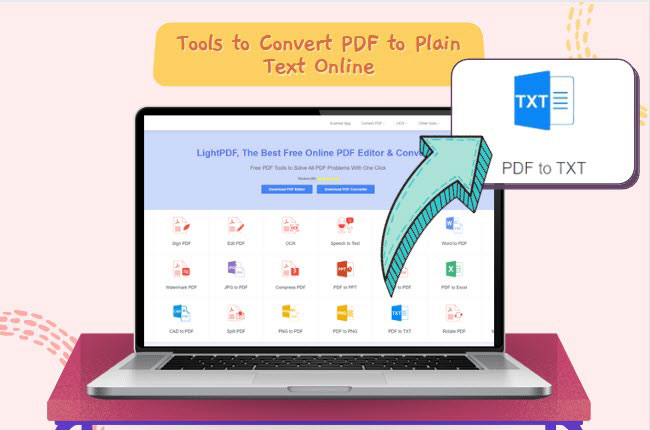 convert PDF to plain text