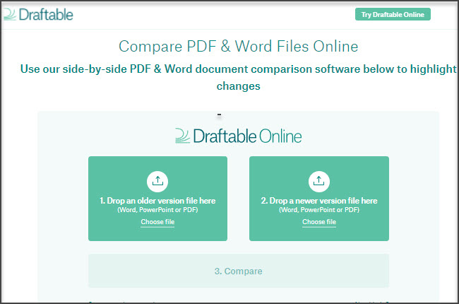 draftable comparar dois arquivos pdf