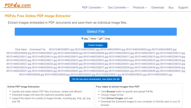 PDFdu esporta immagine da PDF