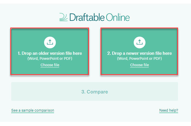 draftable upload comparar pdf word