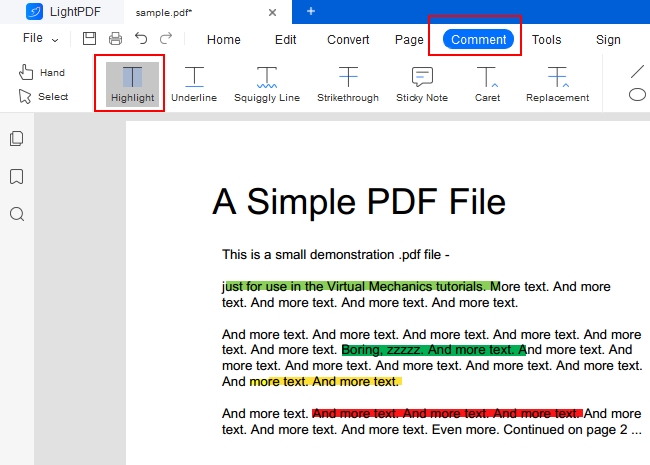 highlight PDF