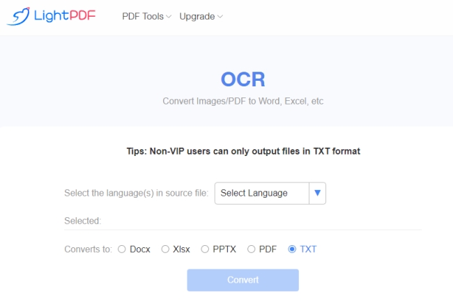 LightPDF ocr PDF