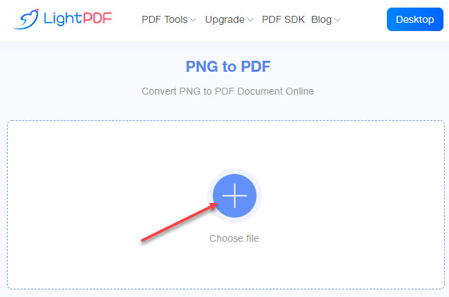 upload PDF files on LightPDF