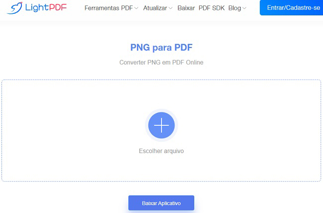 lightpdf enviar png para pdf