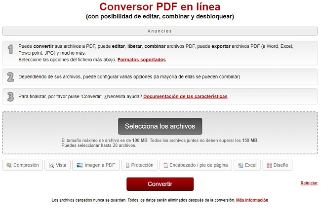online2pdf convertidores de pdf en línea gratuitos