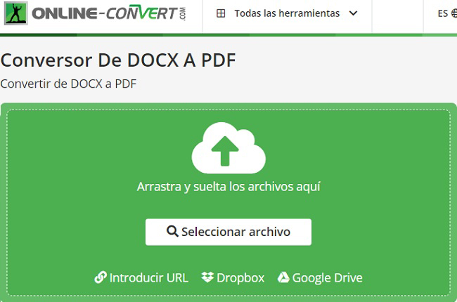 online convert convertir archivo docx a pdf