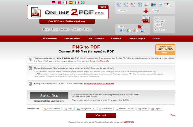 Online2PDF PDF Converter