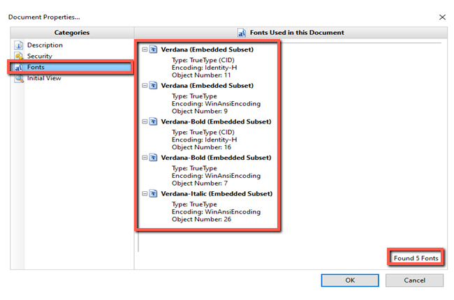 recognize PDF font with PDF-XChange