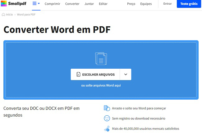 smallpdf converter arquivo docx para pdf